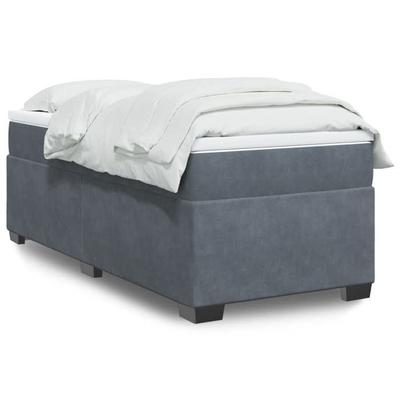 Maison Exclusive - Sommier À Lattes De Lit Et Matelas Gris Foncé 80x200 Cm Velours