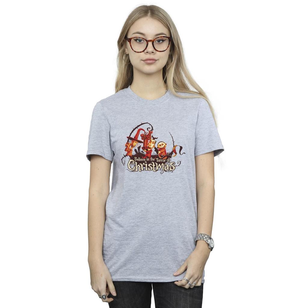 Disney Womens/Ladies The Nightmare Before Christmas Christmas Terror Cotton Boyfriend T-Shirt