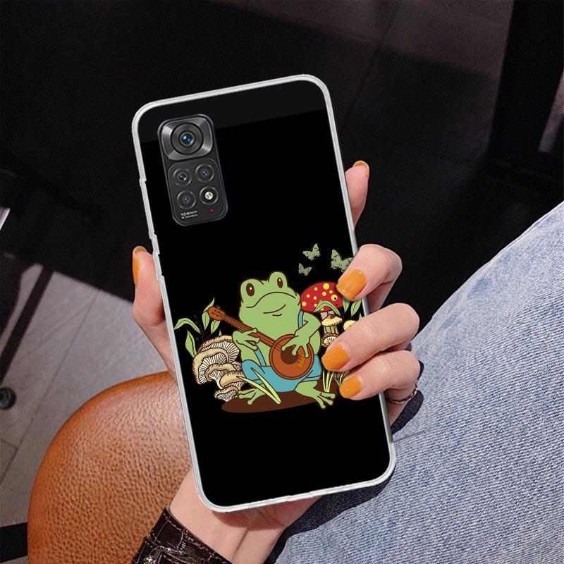 Коттеджкор Лягушка Гриб Кавайный Чехол для Телефона Для Xiaomi Redmi Note 15 14 13 12S 12 11 Pro Plus 14S 11S 11E 10 10S 11T 5G Персональный