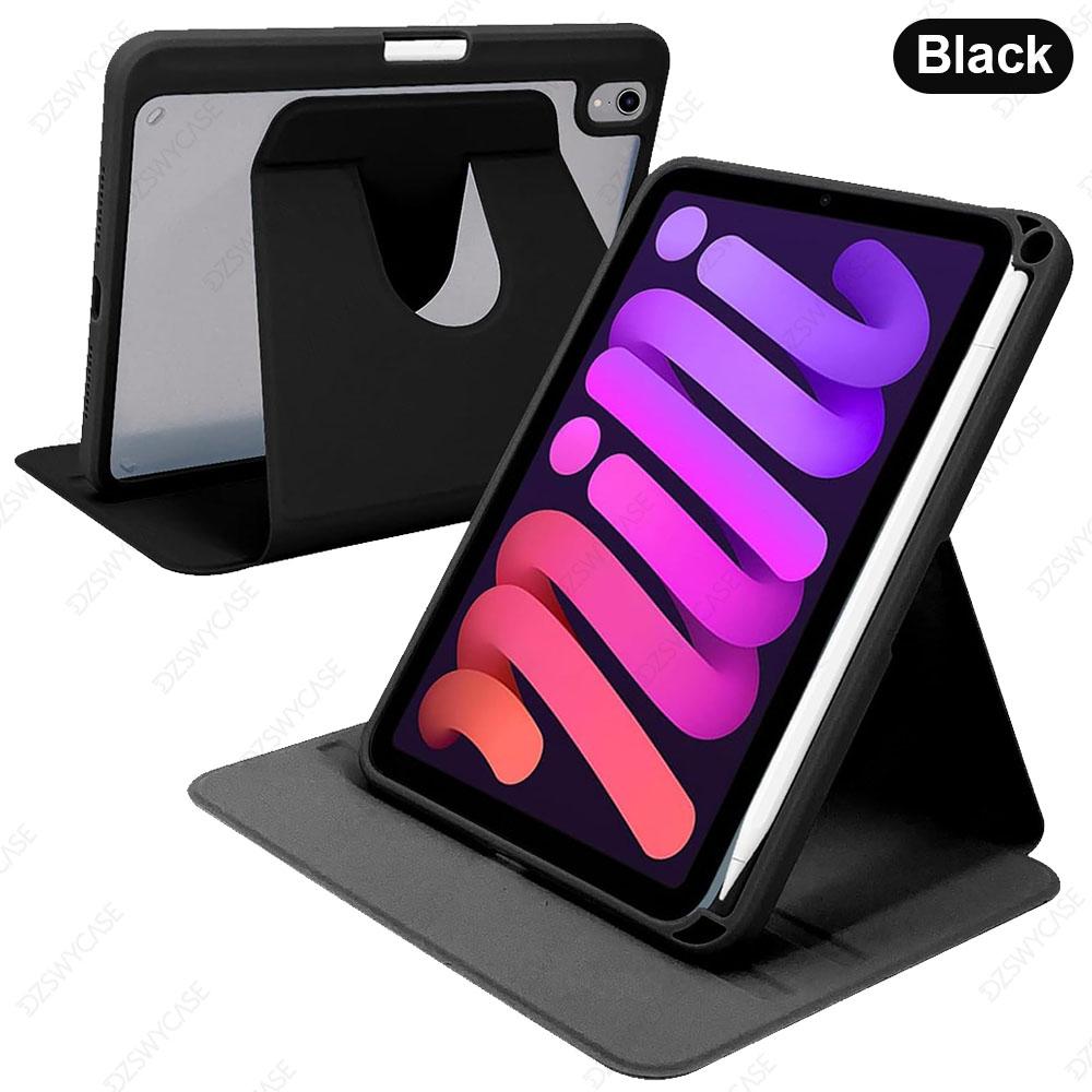 Чехол для iPad Mini 7 (А17 Про) / iPad Mini 6 8,3 дюйма, с держателем для карандаша, вращение на 360 градусов, с функцией автоматического сна/пробуждения
