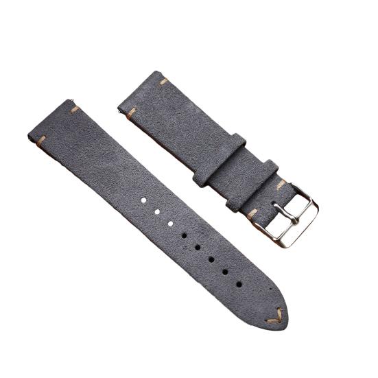 Ремешок для часов с пряжкой из нержавеющей стали, мягкая плюшевая матовая текстура, искусственная кожа, регулируемая длина, нержавейка, однотонный винтажный ремешок для часов с быстрой установкой