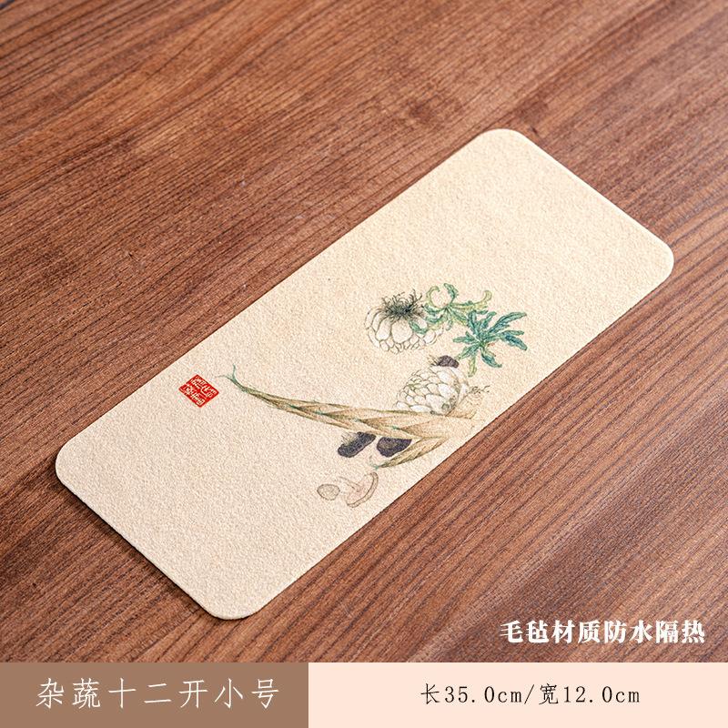 Разные овощи Двенадцать отверстий Прямоугольные подставки для чайного столика Дзен Подставка под напитки Салфетка для обеденного стола Китайский чайный сервиз Ремесло