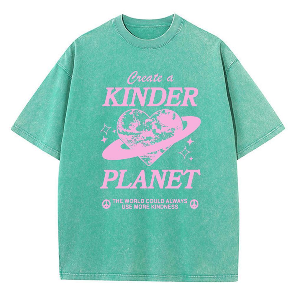 Geeate A Kinder Planet Pink Print Мужская футболка Одежда Мультяшная удобная футболка с круглым вырезом Футболки в стиле ретро