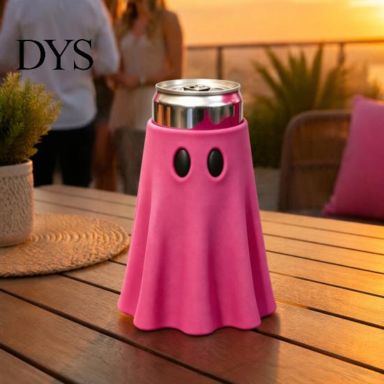 Insulated Jar Jacket Halloween Ghost Can Holder, Universal Beverage Cooler Sleeve, Cute Shaped Seasonal Drinkware Drink Holder for Standard Slim Tall