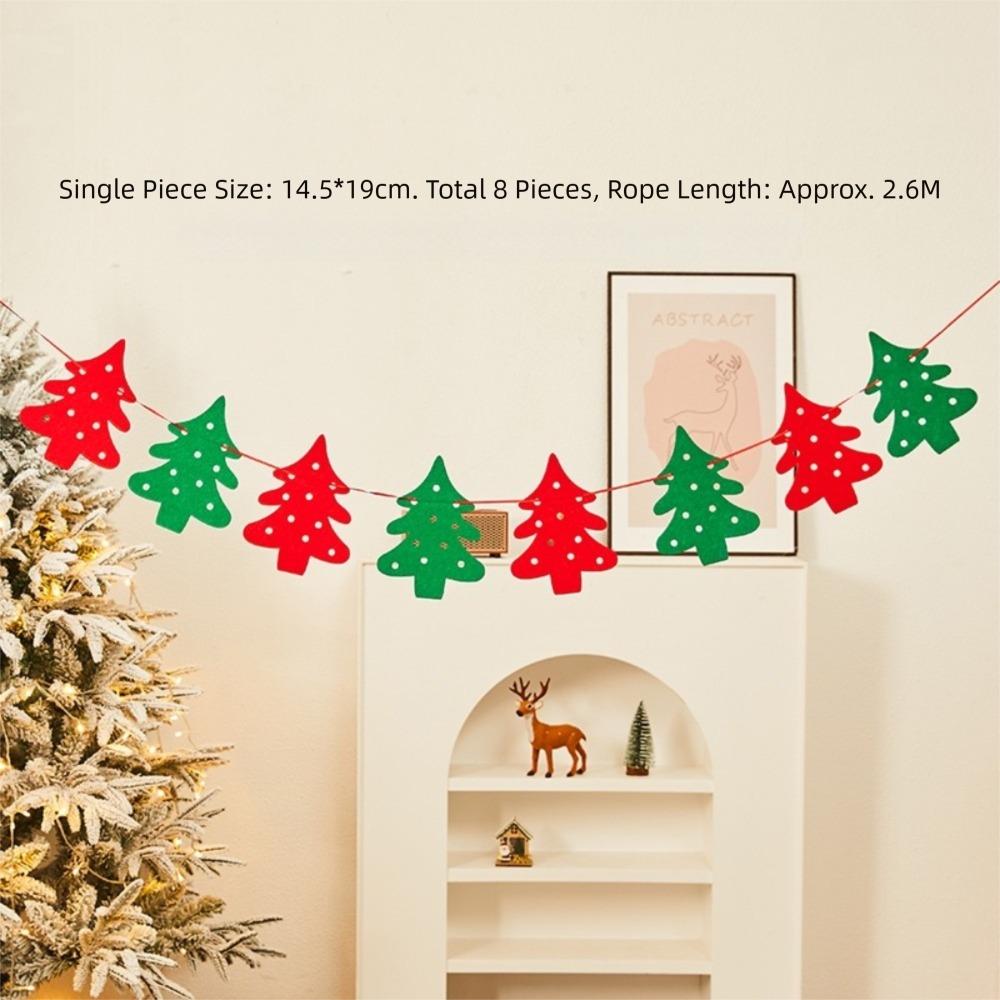 Товары для вечеринки Баннер Рождественский из фетра Дизайн с лосем Дизайн Санты Рождественский флажок-гирлянда Красное Зеленое Подвесное украшение Баннер для вечеринки Семейная вечеринка