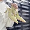 Женские сандалии Модные с острым носком С мелким вырезом Слипоны Туфли-мюли для платья На шпильке Сандалии-слингбэки Белые каблуки