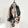 Imitation Cashmere Scarf Winter Fashion Flower Thickened Scarf Neck Protection Warm Shawl Double-sided Jacquard Scarf Women