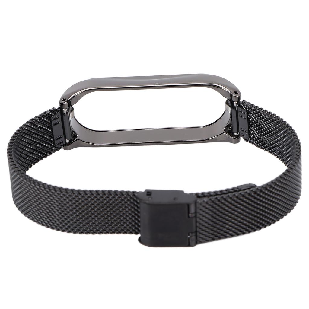 Metal Band Compatible for Xiaomi Mi Band 6 Smartwatch Replacement Steel Strap Bracelet Wristband AccessoriesBlack