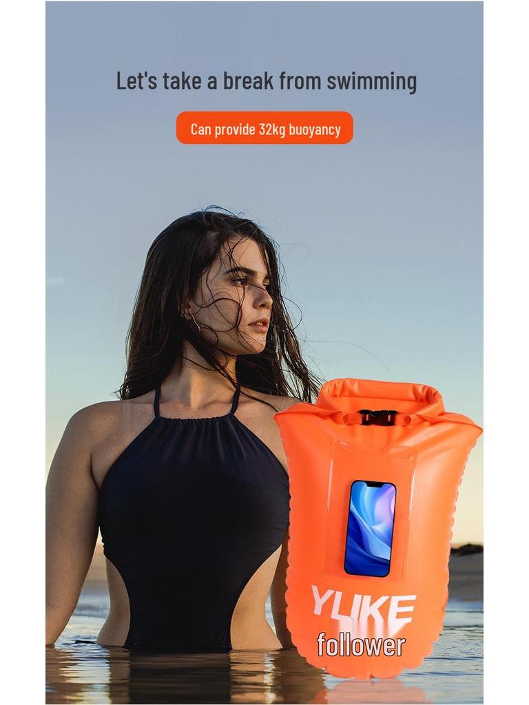 Follow-the-Butt Inflatable Float with Storage Airbags for Swimming and Rafting