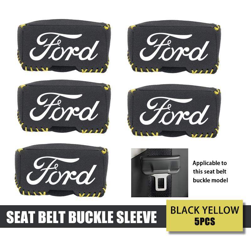 5pcs Car Seat Belt Anti Scratch Buckle Protector Cover Accessories For Ford Fiesta Ranger Mondeo Escape Ecosport Fusion Explorer