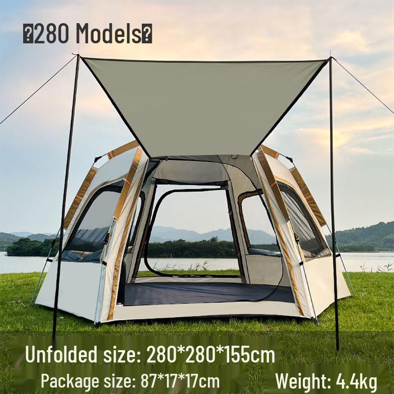 BingSu Automatic Hexagonal Quick-Open Camping Tent