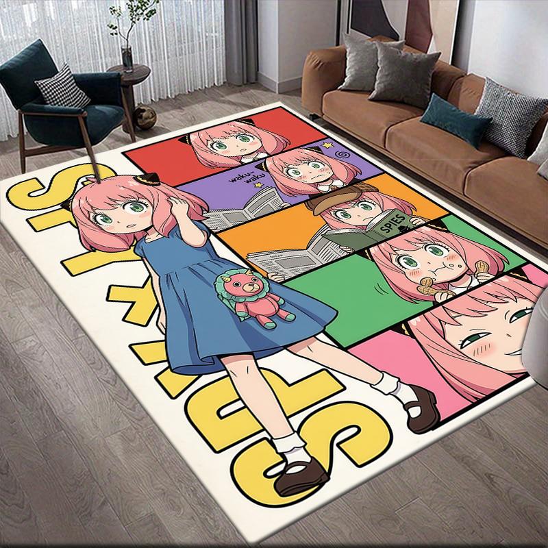 Spy Play House Anti-Slip Floor Mat, Rectangular Carpet for Sofa Area, Living Room and Game Room.xwn