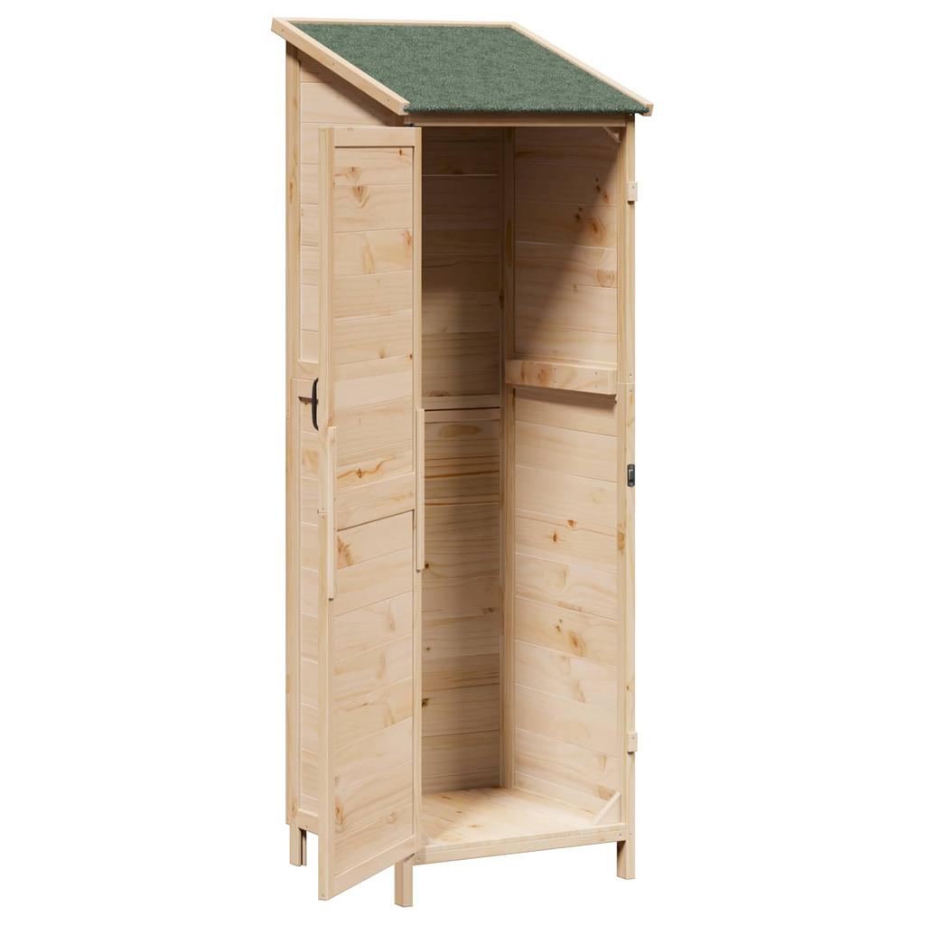 Garden Shed Natural 59.5 x 56 x 176.5 cm Solid Spruce Wood