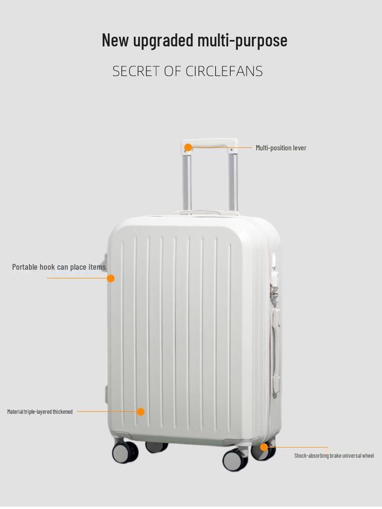 Высококачественный чемодан на колесах: Дорожный чемодан большой вместимости с двухслойной молнией для студентов и мужчин и женщин