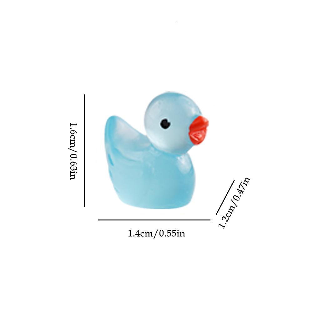 Mini Resin Duck Figurine Luminous Outdoor Patio Lawn Yard Garden Landscape Decoration Accessories 100/200/300pcs