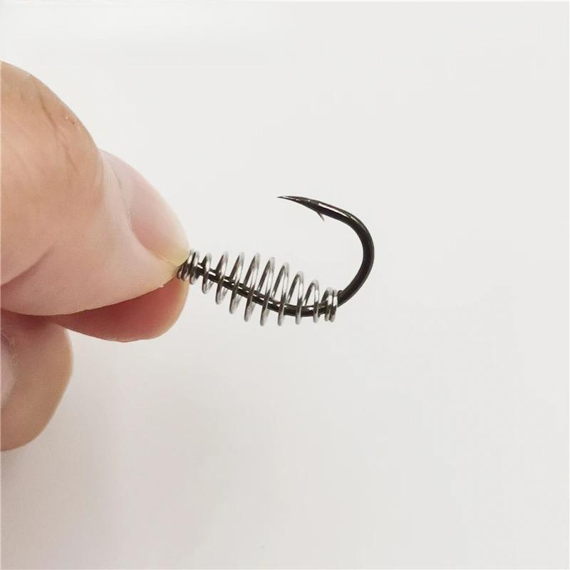 10-60pcs High Carbon Steel Spring Fish Hook Barbed Swivel Carp Explosion Hooks Jig Fly Fishing Hook Fishing Accessories