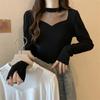Plus Size Women's Clothing To Cover The Belly Scheming Blouse Design Sense Niche Long-sleeved T-shirt with A Bottoming Shirt Inside
