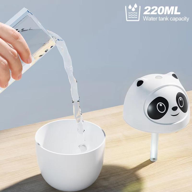 Mini Air Humidifier Cute Panda Aroma Oil Diffuser With Night Light USB Chargeable Cool Mist Sprayer Plants Purifier Humificador