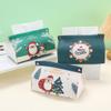 Ограниченная серия Рождественская печатная коробка для салфеток Плоский рот ПУ кожаная бумажная коробка Бытовой аксессуар Рождественский стиль