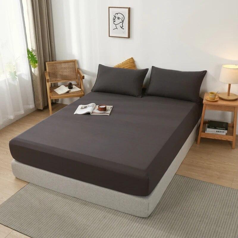 Высококачественный защитный чехол для матраса из 100% хлопка, регулируемая простыня 160x200, без наволочки, в клетку