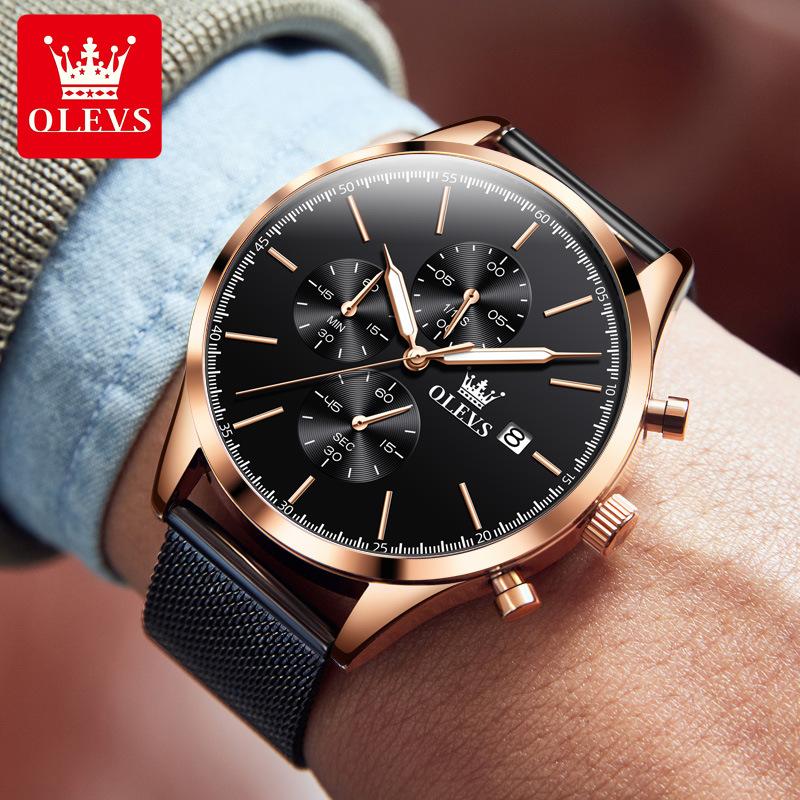 OLEVS Watches Men's Sports Chronograph Quartz Watch Simple Men's Watch Electronic Watch
