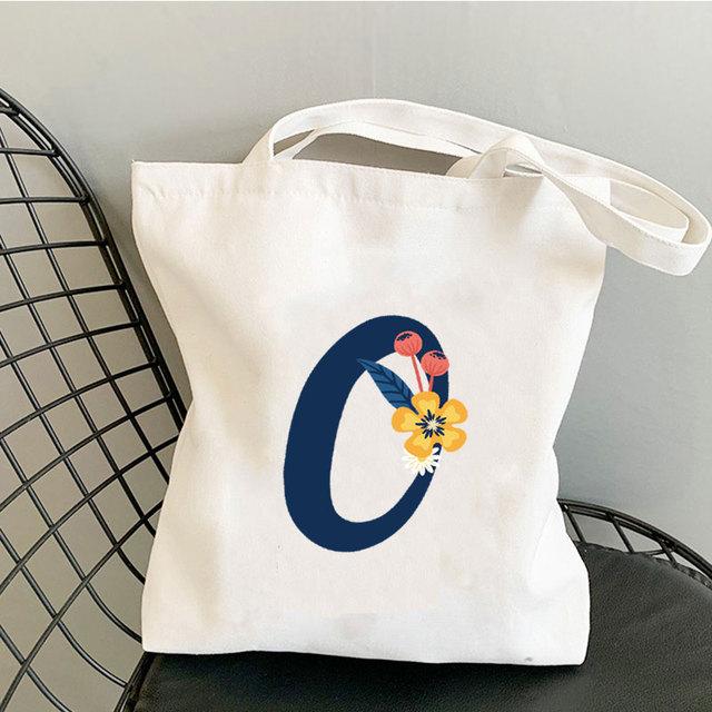 Алфавит Цветочный дизайн Литературные книги Сумка Многоразовая сумка для покупок Женские парусиновые сумки на ремне Модные женские сумки Повседневные сумки