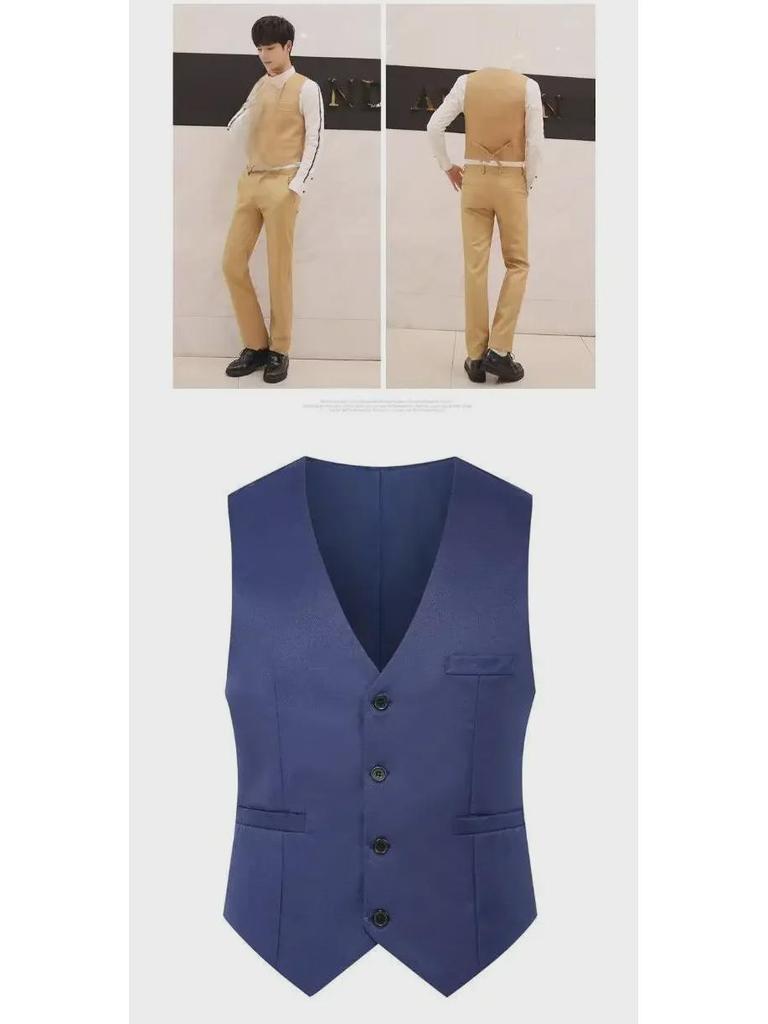 Мужской приталенный жилет в корейском стиле - новый дизайн, не требующий глажки