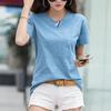 Women Summer T-Shirt Kerean Casual Female Tops Tees Za Woman V-Neck Sexy Office Button Blouse