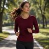 Fitted Autumn Winter Tee Top Crew Neck Base Layer Shirt Comfort Long Sleeve T-Shirt  Women