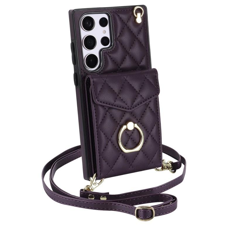 Slim Crossbody Folio Phone Case With Card Slots Ring Stand Galaxy S26 Ultra S24 S23 Note20 A16