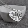 Women Silver Plated Heart Shape Pendant Necklace Mother's Day Jewelry Gift