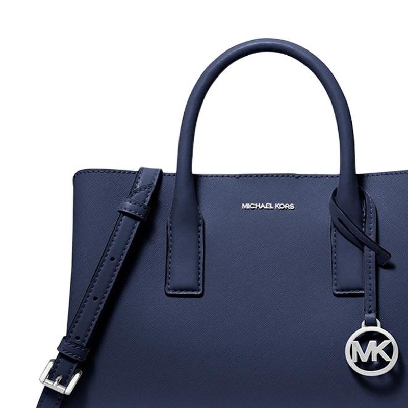 Michael Kors Рути RUTHIE Сафьяновая Кожаная Сумка Через Плечо с Логотипом Маленькая Женская Темно-Синяя