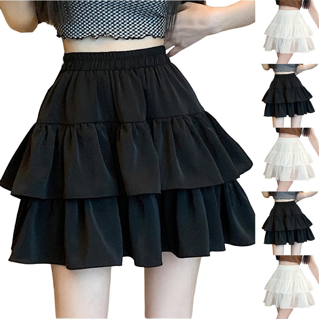 Ladies' Casual Sports Casual Midi Skirt High Waisted A-line Cake Skirt