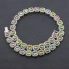 HY Manufacturer Alloy 12mm Colorful Diamond Ice Sugar Square Diamond Box Chain Hip Hop Rap Accessories Unisex