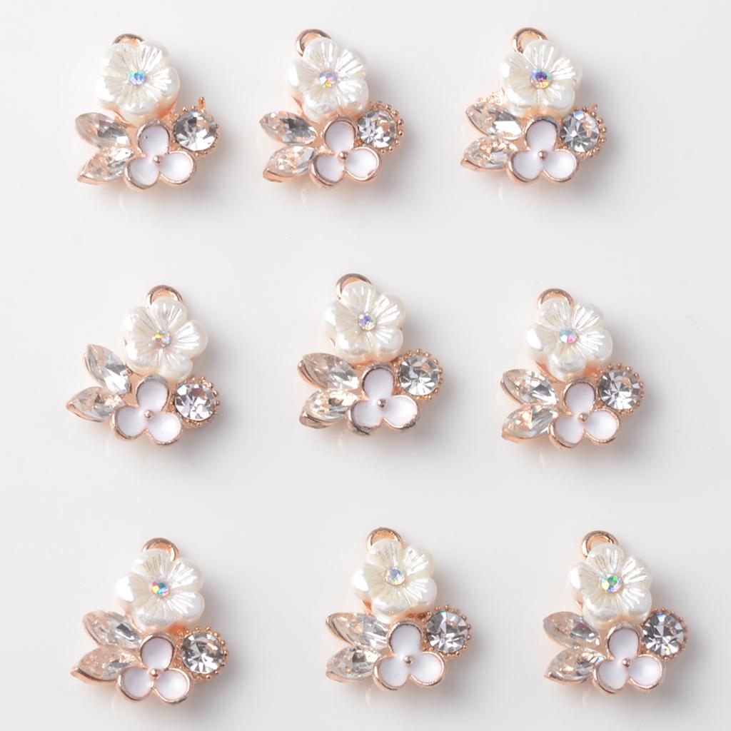 10 упаковок эмалированных подвесок в виде цветов с жемчугом и пуговицами «сделай сам», одежда, обувь, украшения для сумок