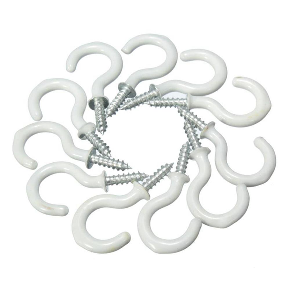 White Black Shouldered Screw-In Home Storage Wall Mounted Ceiling Hooks Mug Hanger Cup Hooks