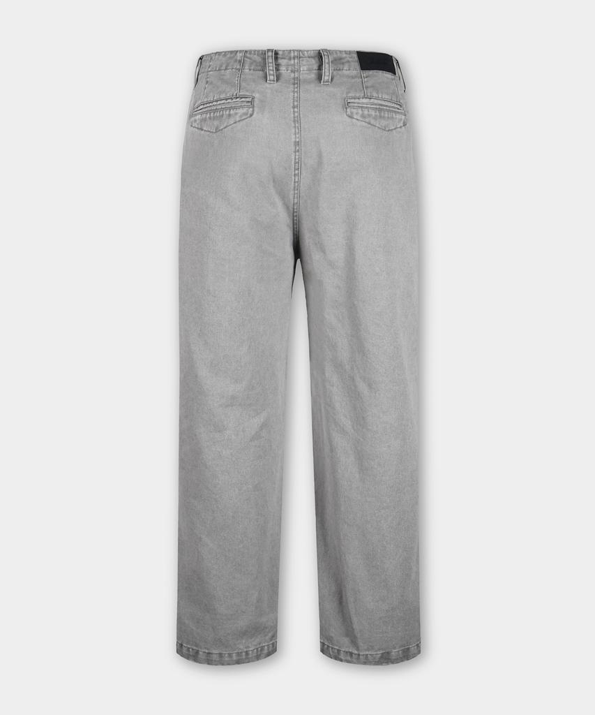 BIRBANTE Хлопковые брюки-чинос с дартсом, подвергшиеся garment-washing - Серый