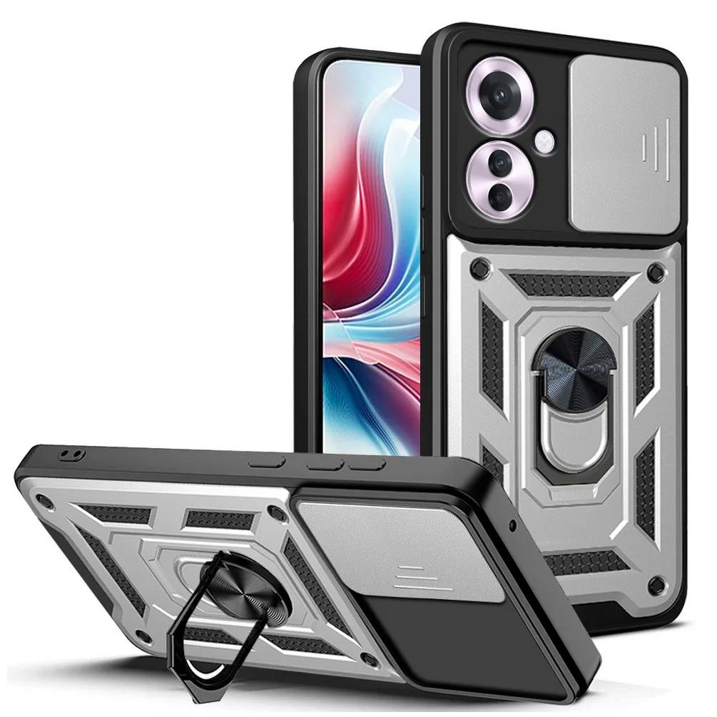 Бронированный чехол для OPPO Reno 11 5G 10 Pro Reno11 F 11F Крышка Защита объектива с кольцом Магнитный держатель Coque Fundas