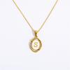 Color Retention 26 Letter Pendant Oval Necklace Necklace 26 Letter Electroplated Real Gold