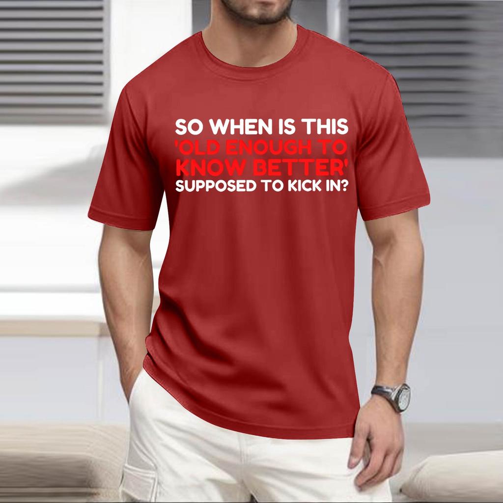 Летняя мужская популярная футболка с круглым вырезом и коротким рукавом с принтом