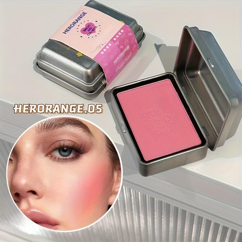 HERORANGE Палетка румян из жестяной коробки, 6 цветов, матовые и с шиммером, низкая пигментация, водостойкая и стойкая, легко наносится