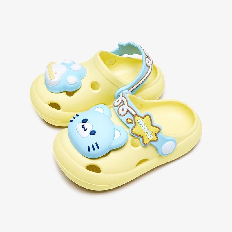 Kids Comfortable Cartoon Slide Sandals Girls Boys Soft Sole Indoor Outdoor Beach Footwear In Yellow Gray Pink Blue