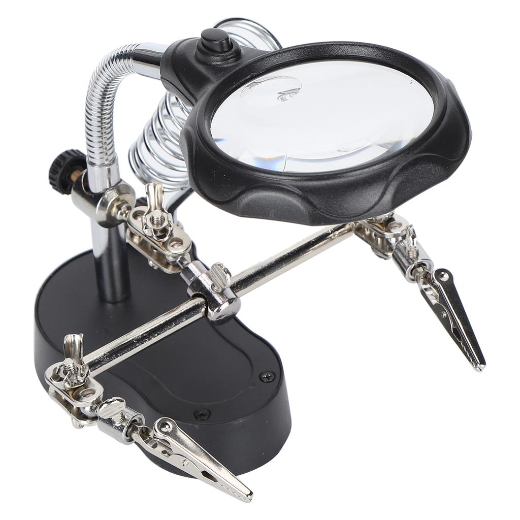 Magnifying Glass with Stand Magnifier Lamp LED Auxiliary Clamp Clip Soldering Station