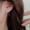 PONYKISS Серьги-подвески из стерлингового серебра Узел Винтовая застежка Прокол 25 мм для женщин Тонкие Минималистичные Аксессуары