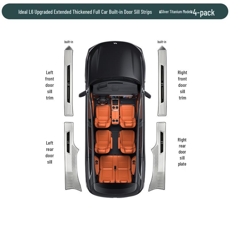 Защитная накладка на порог из нержавеющей стали для Ideal L6-L9, Аксессуар для улучшения интерьера автомобиля