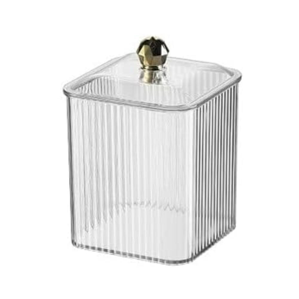 Qtip Holder, Cotton Swabs Holder Jars with Lids Vanity Storage Jars for Cotton Ball, Swabs Floss, Makeup Sponges Organizer