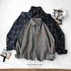 2023 New Men's Clothing Shirt Long Sleeve Square Collar Spring Autumn Loose Fashion Casual Plaid All-match Button Tops