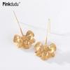 Fashion Creative Gold Flower Drop Earrings Vintage Romantic Creative Charming Metal Earring for Women Jewelry PD1250