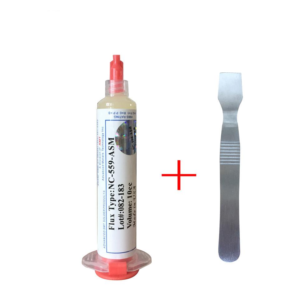 2023 Оригинальный флюс NC-559-ASM BGA PCB Не требующая очистки паяльная паста Сварочная усовершенствованная масляная флюсовая смазка 10cc Инструменты для ремонта пайки
