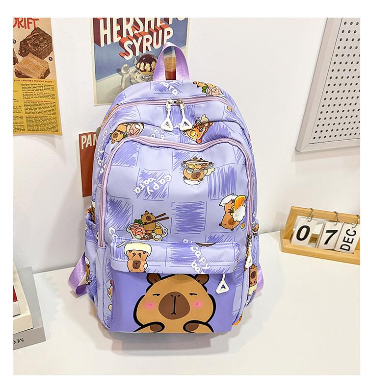 Рюкзак с принтом капибары, уличный, большой вместимости, дорожная сумка, школьный рюкзак, студенческий